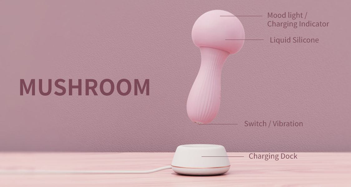 OTOUCH - Mushroom Siliconen Wand Vibrator - Roze