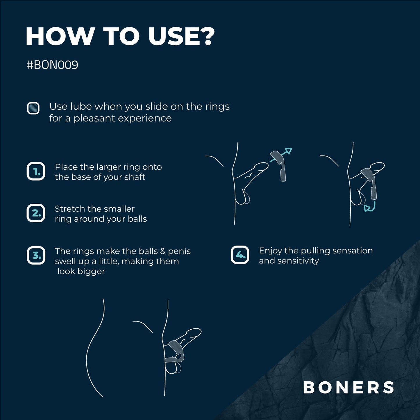 Boners Cockring En Ballstretcher - Grijs