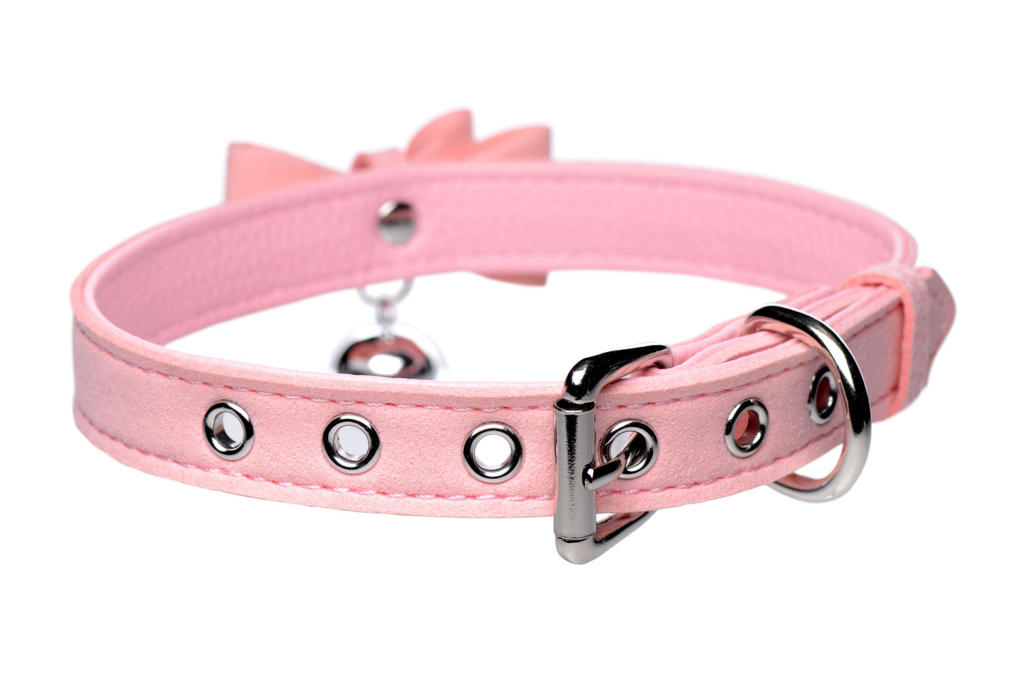 Golden Kitty Collar Met Kattenbelletje - Roze/Zilver