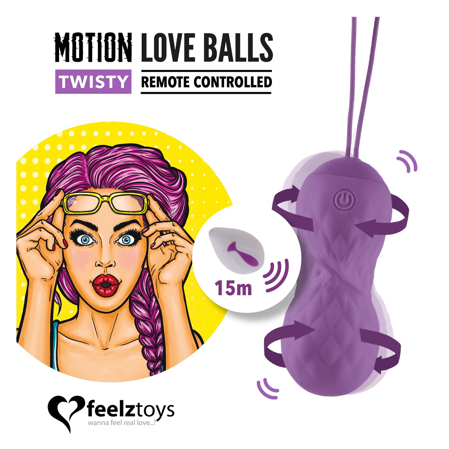 FEELZTOYS - REMOTE CONTROLLED MOTION LOVE BALLS TWISTY