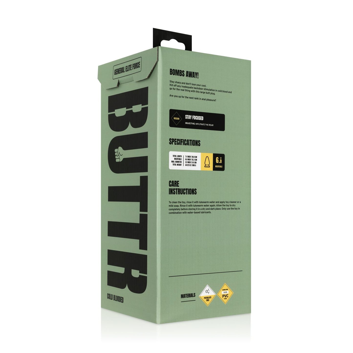 BUTTR - Cold Blooded Buttplug met Textuur