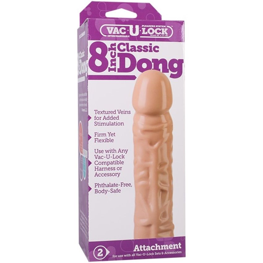 Doc Johnson - VacULock Dildo van 20 cm - Beige