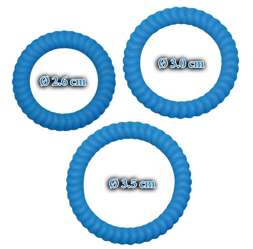Lust 3 Cock Rings blue