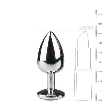 Metalen Buttplug met Zilveren Diamant - S