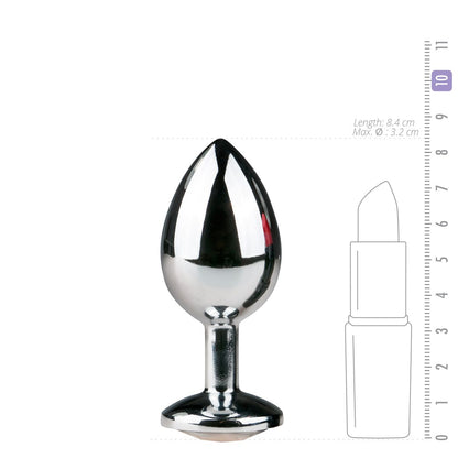 Metalen Buttplug met Zilveren Diamant - M