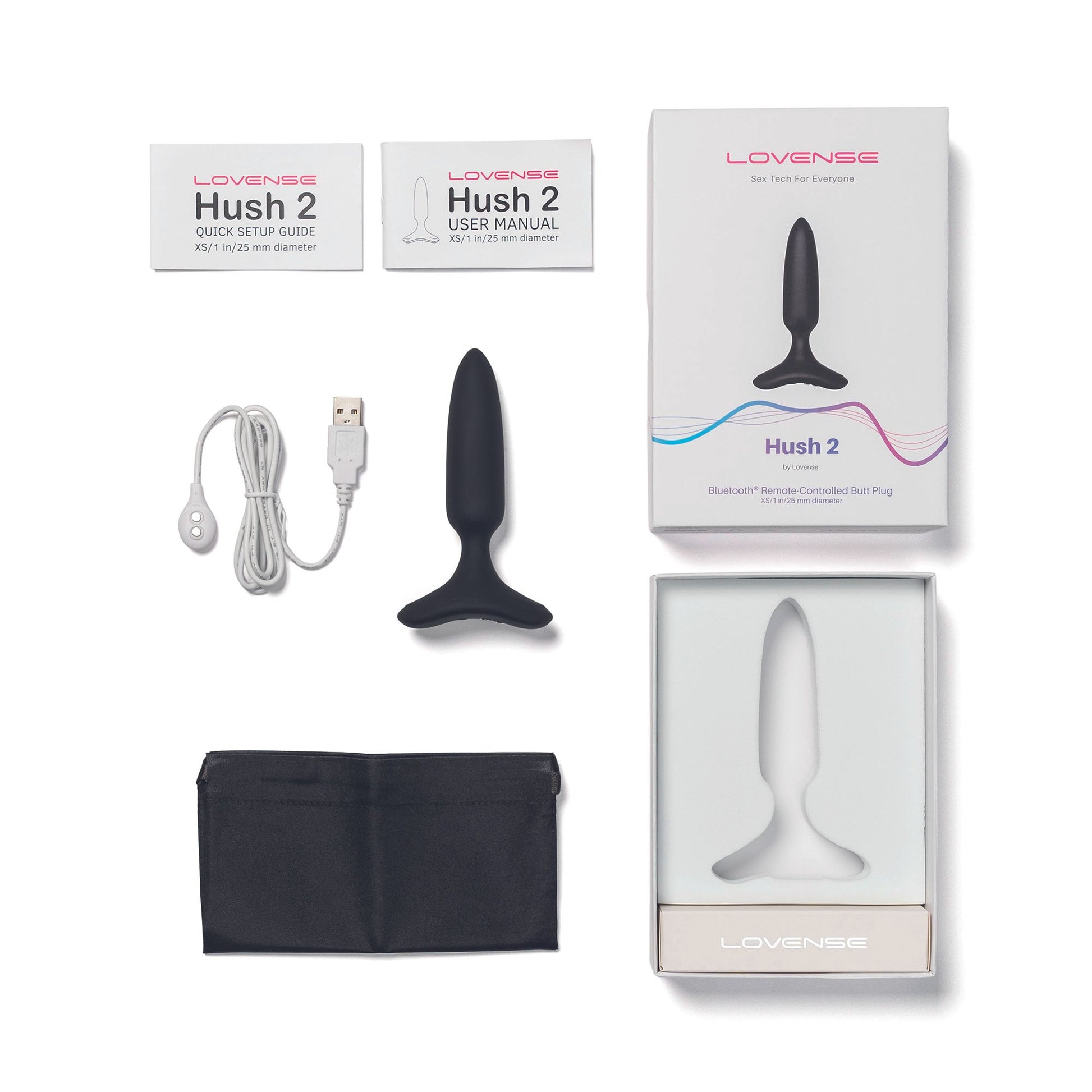 Lovense - Hush 2 Vibrerende Buttplug Met App - Zwart