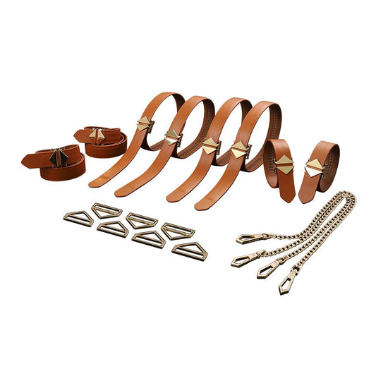 LOCKINK - 8-Bondage-Riemen Restrain Set - bruin