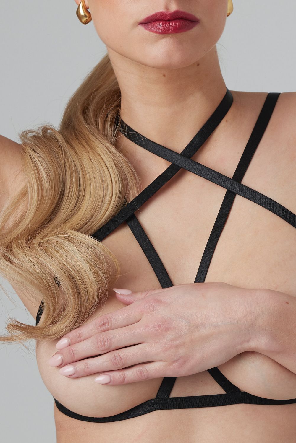Strappy Harness Bralette Fia -  zwart