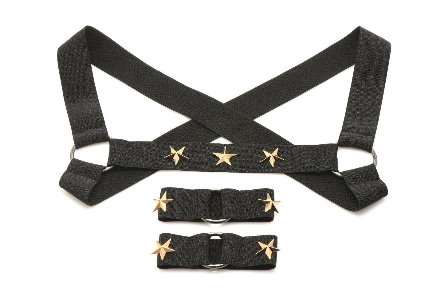 XR Brands - Borstharnas met Armbanden - Zwart
