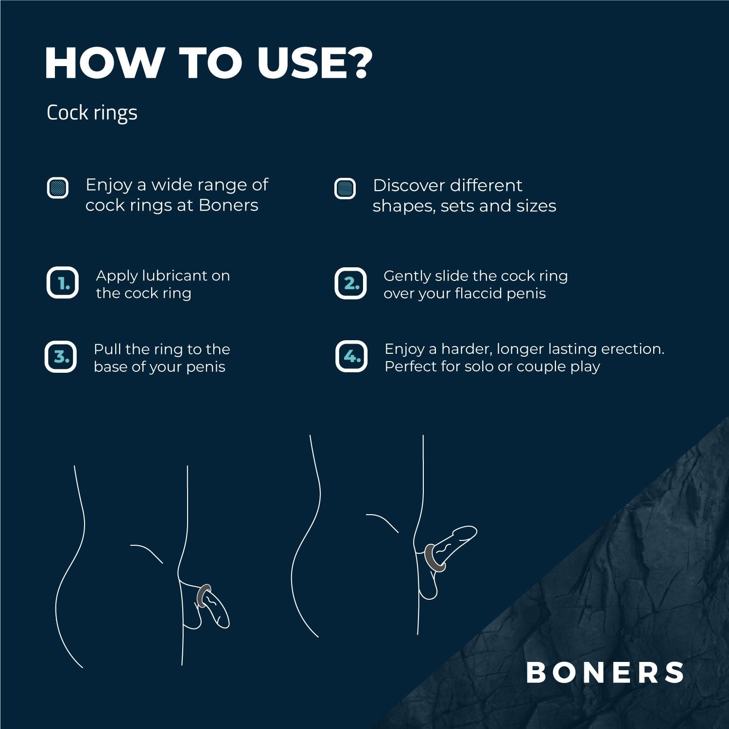Boners Cockring Met Diamant Design - Grijs