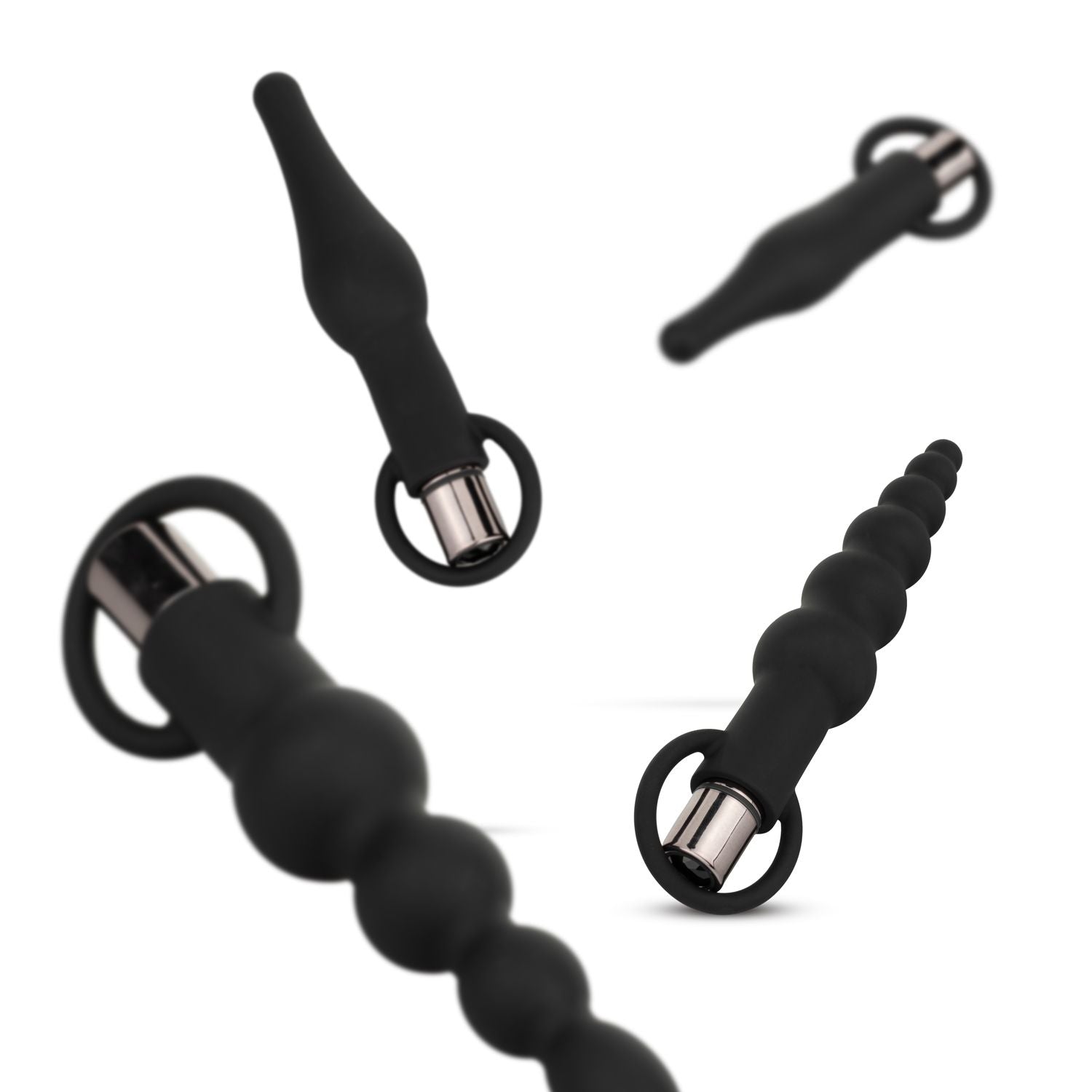 Anaal Plug Set Met Bullet Vibrator - Zwart