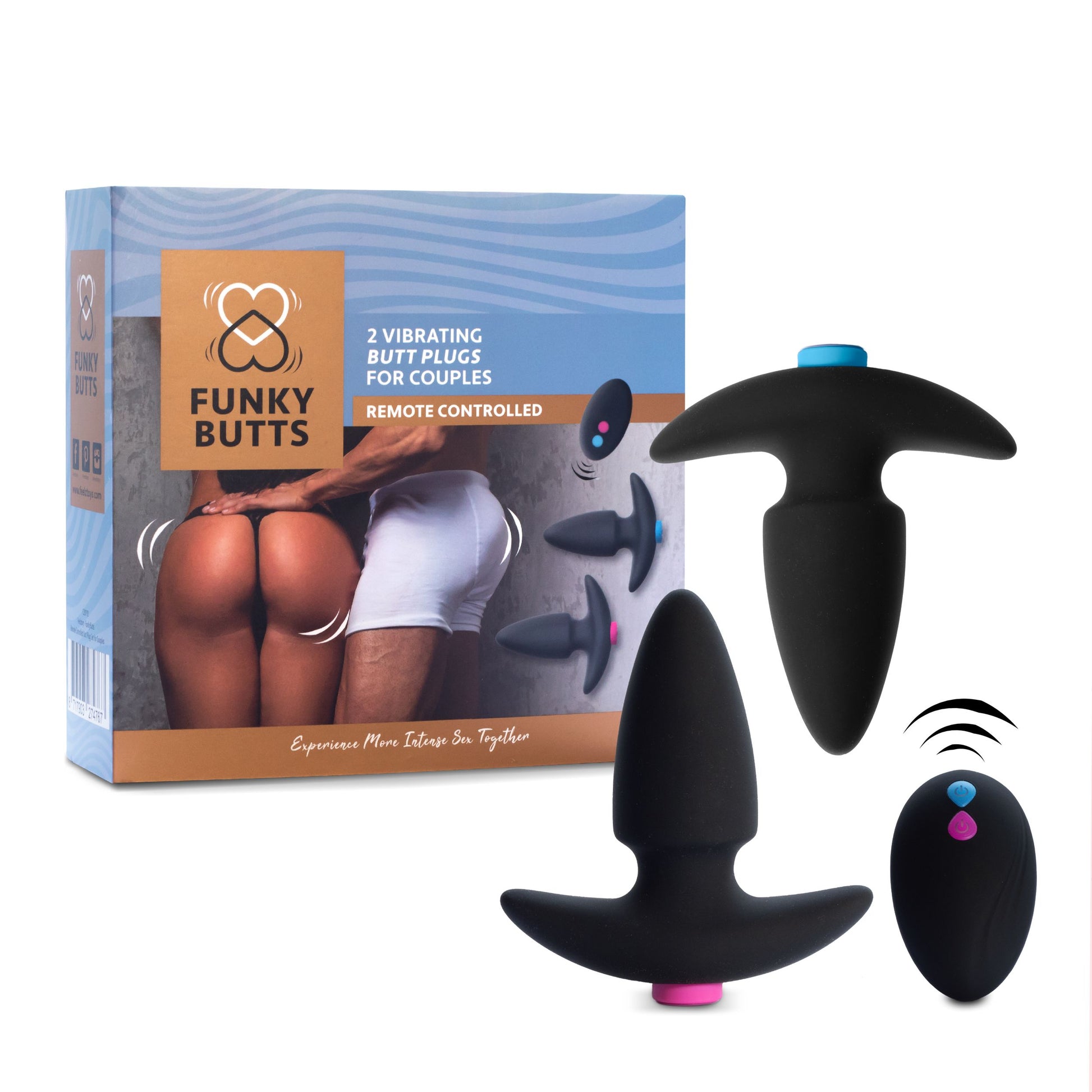 FeelzToys - FunkyButts Buttplugset met Afstandsbediening voor Koppels