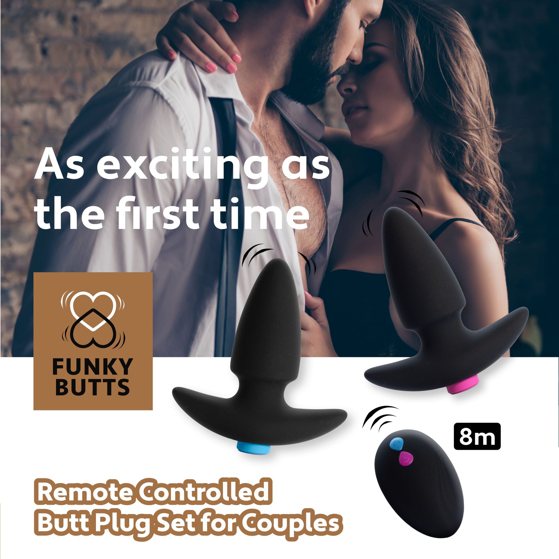 FeelzToys - FunkyButts Buttplugset met Afstandsbediening voor Koppels
