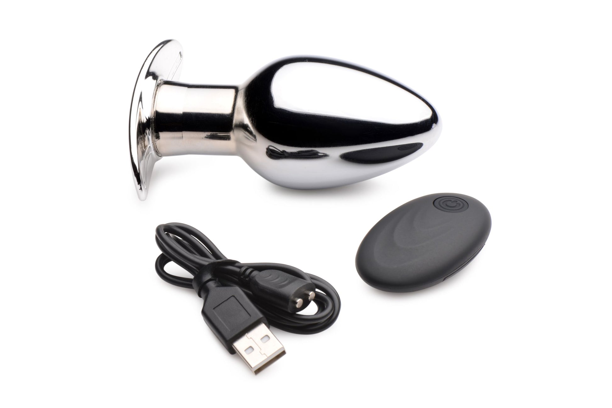 Chrome Blast Oplaadbare Buttplug Met Afstandsbediening - Groot