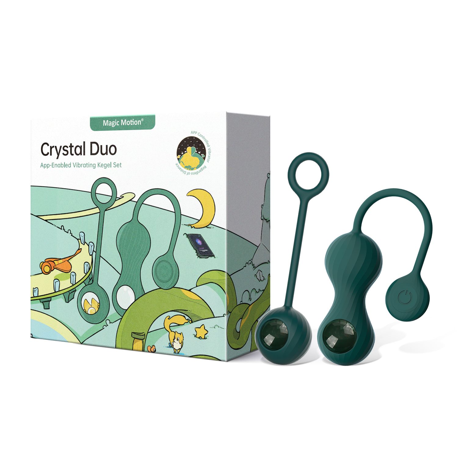 Magic Motion - Duo Smart Kegel Vibrator met Gewichtenset - Groen