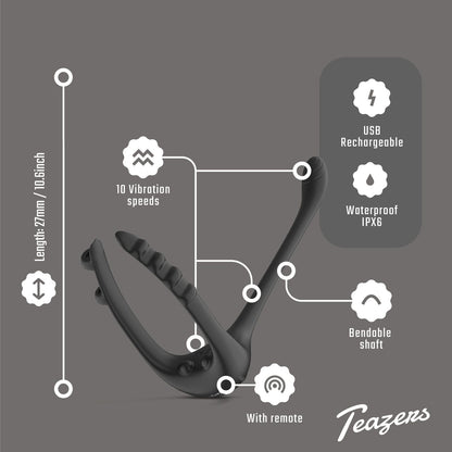 Teazers Driedubbele Prostaat Vibrator met Afstandsbediening