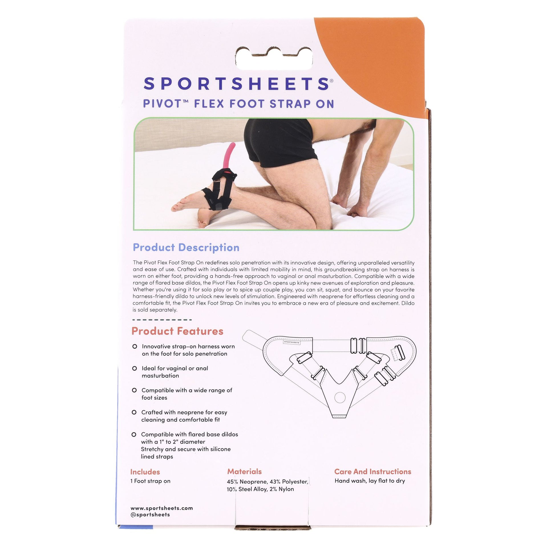 Sportsheets - Pivot Flex Voet Strap On - Zwart