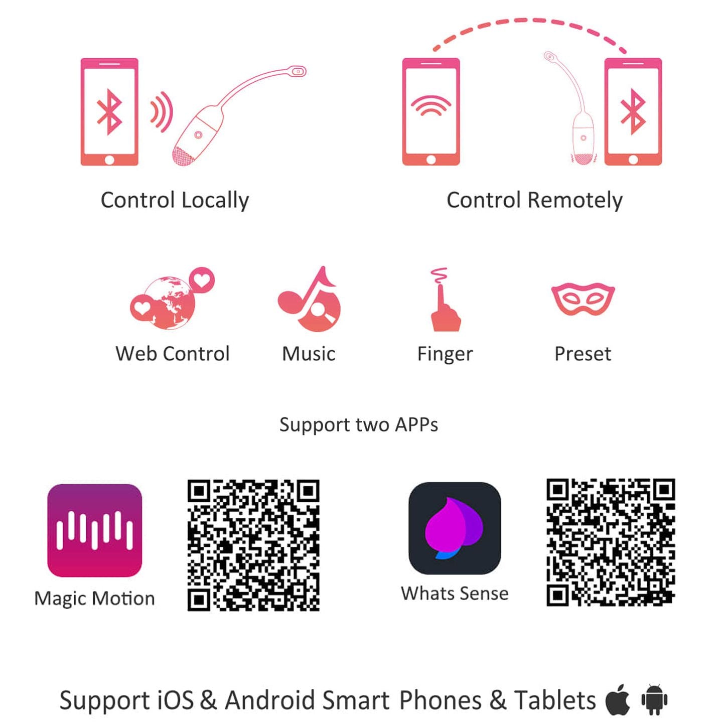 Magic Motion - Vini App Controlled Vibratie Eitje - Roze&Wit