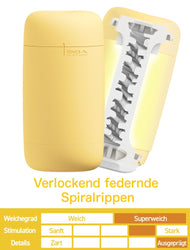 Tenga Puffy Custard Yellow Soft Masturbator mit Texturen